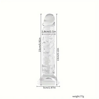 5.91in 6.5in 7.09in 7.68in Clear Dildo For Prostate Intimate Pleasure