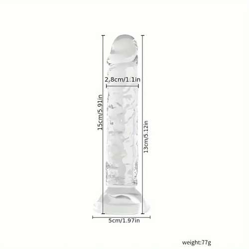 5.91in 6.5in 7.09in 7.68in Clear Dildo For Prostate Intimate Pleasure