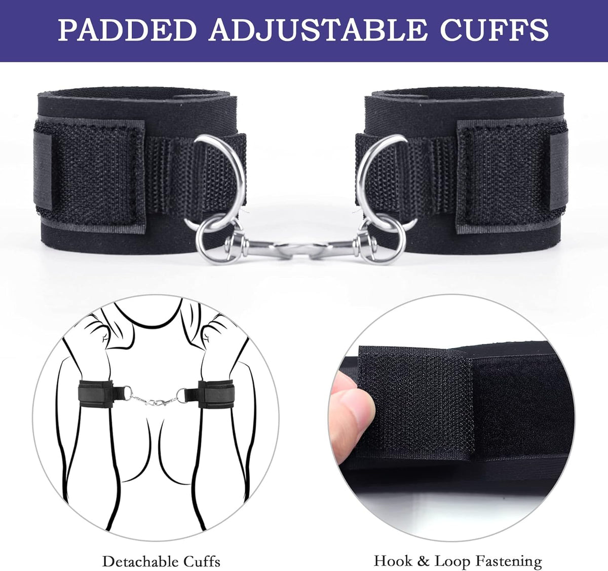 BDSM Wrist-to-Thigh Bondage Adjustable Sex Cuffs For Bedroom sex