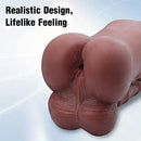 6.3in Premium 3D Real Silicone Flexible Ebony Dildo Anal Pocket Pussy