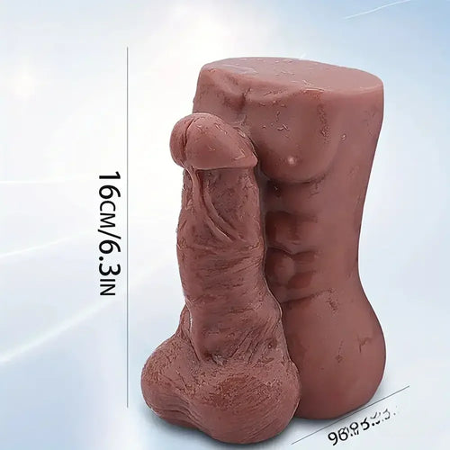 6.3in Premium 3D Real Silicone Flexible Ebony Dildo Anal Pocket Pussy