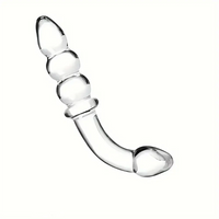 6.89in Double Headed Glass Dildo For Enhanced Pleasure With Beads
