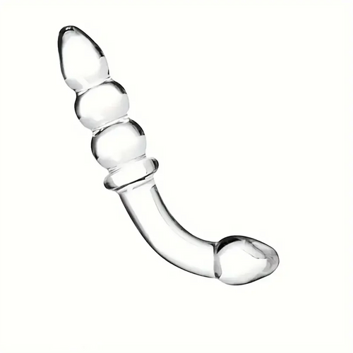 6.89in Double Headed Glass Dildo For Enhanced Pleasure With Beads