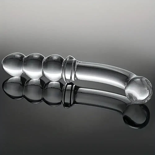 6.89in Double Headed Glass Dildo For Enhanced Pleasure With Beads