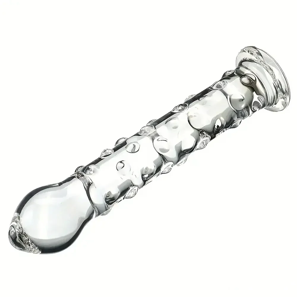 6.9in Clear Real Glass Crystal Dildo For G-Spot Vaginal Sex Stimulation
