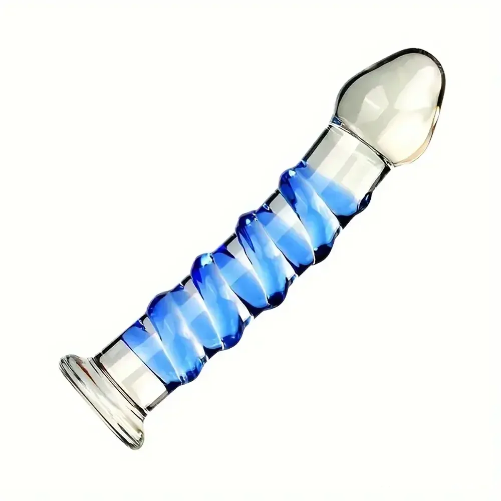 6.9in Clear Spiked Spiral Glass Dildo For Anal Vaginal Stimulation