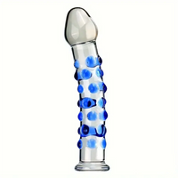6.9in Clear Spiked Spiral Glass Dildo For Anal Vaginal Stimulation