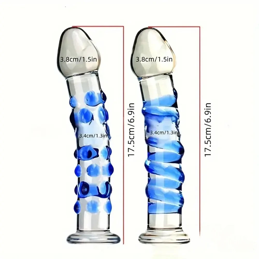 6.9in Clear Spiked Spiral Glass Dildo For Anal Vaginal Stimulation