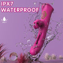 4 IN 1 Rose Muncher Rabbit Vibrator Licking Vibrating Flapping Clit Nipple Stimulator