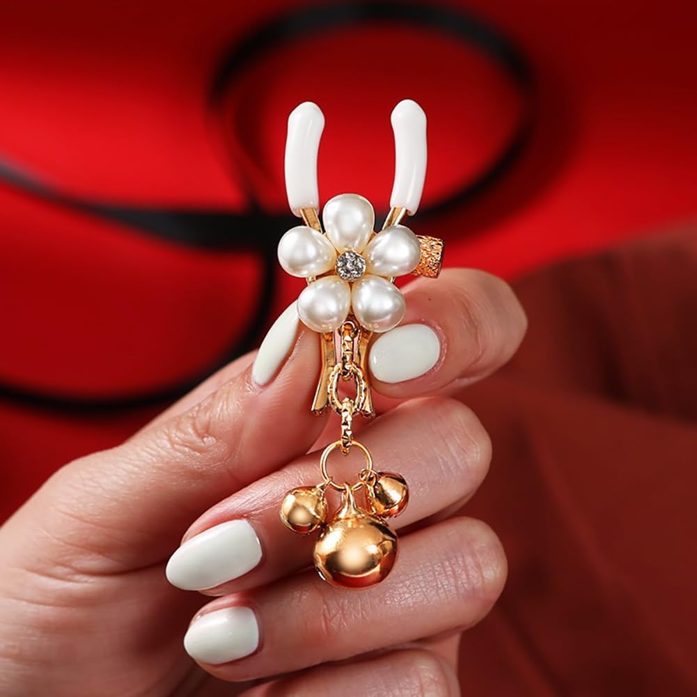 Pearl Petals Bells Nipple Clamps with Chain