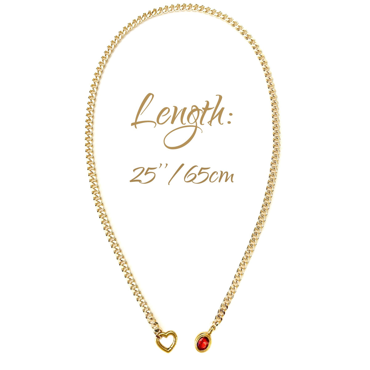Heart Crystal O-ring Slip Chain