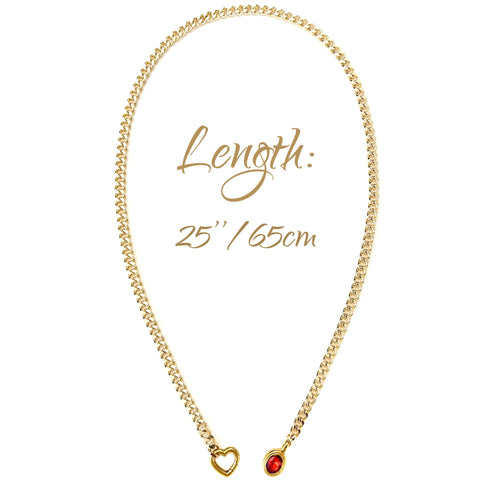 Heart Crystal O-ring Slip Chain
