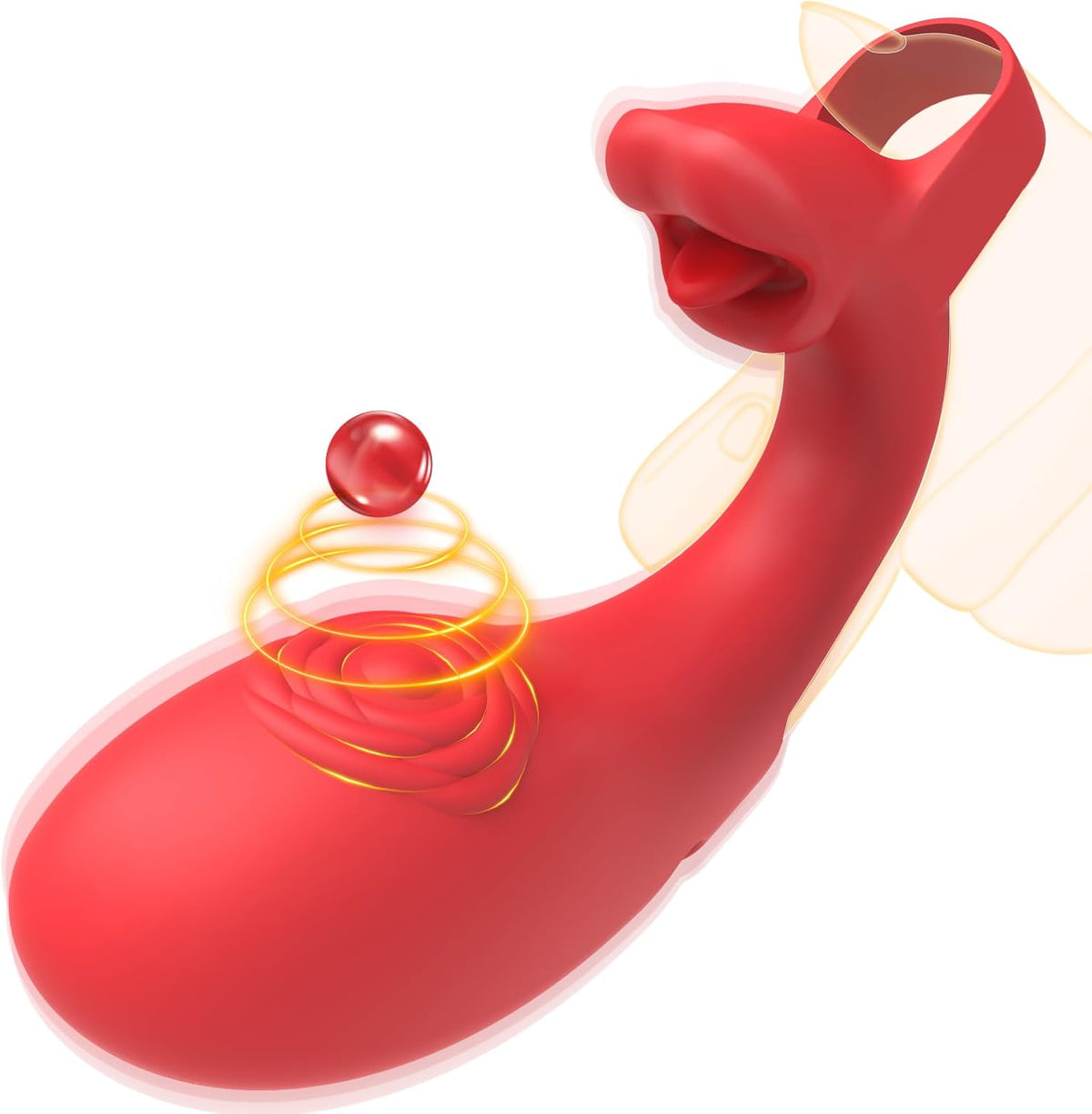 Finger Vibrator Rose Tongue Licking Clitoris G Spot Vibrator