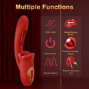 Rose Muncher 3 In 1 Rose Hollowed Out Kiss Tongue Vibrator