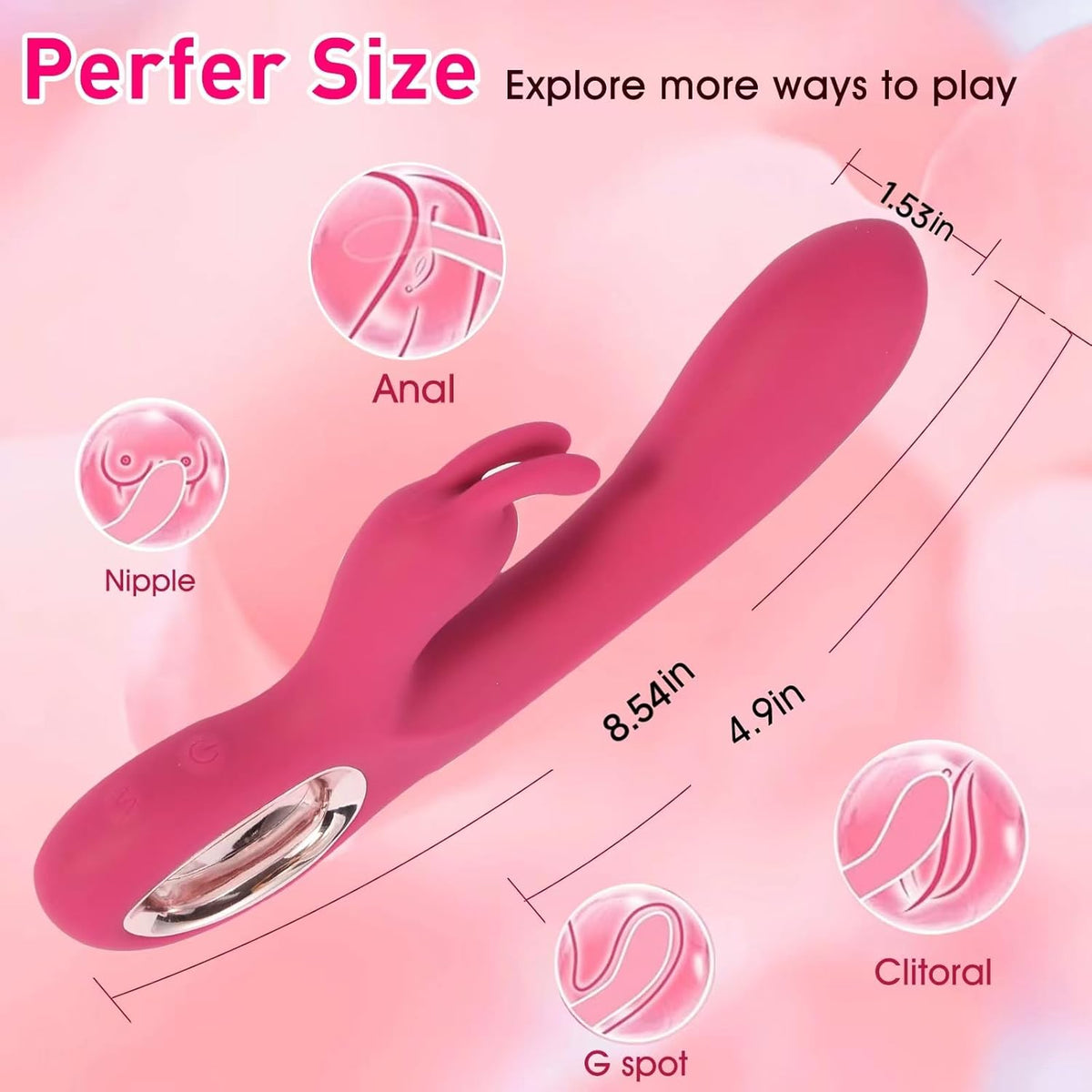 2 In 1 Rabbit G Spot Vibrator For Clitoris G-spot Stimulation