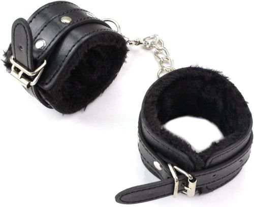 【Free Gift】BDSM Adjustable Plush Handcuffs Ankle Bracelets Restraint Set Sex Toy