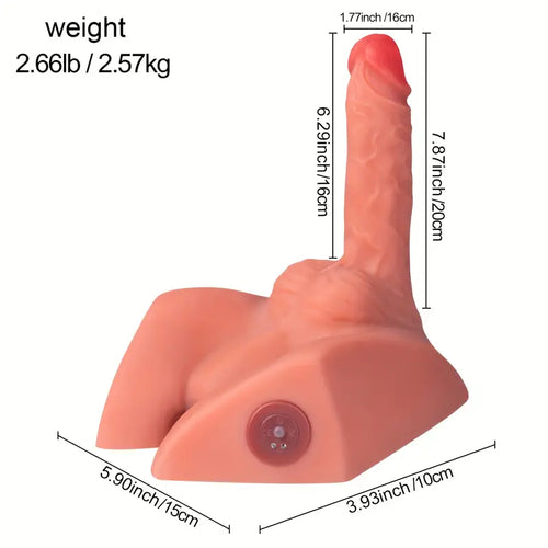 5.66Lb Male Half Torso Sex Doll with Thrusting Dildo & Tight Anus