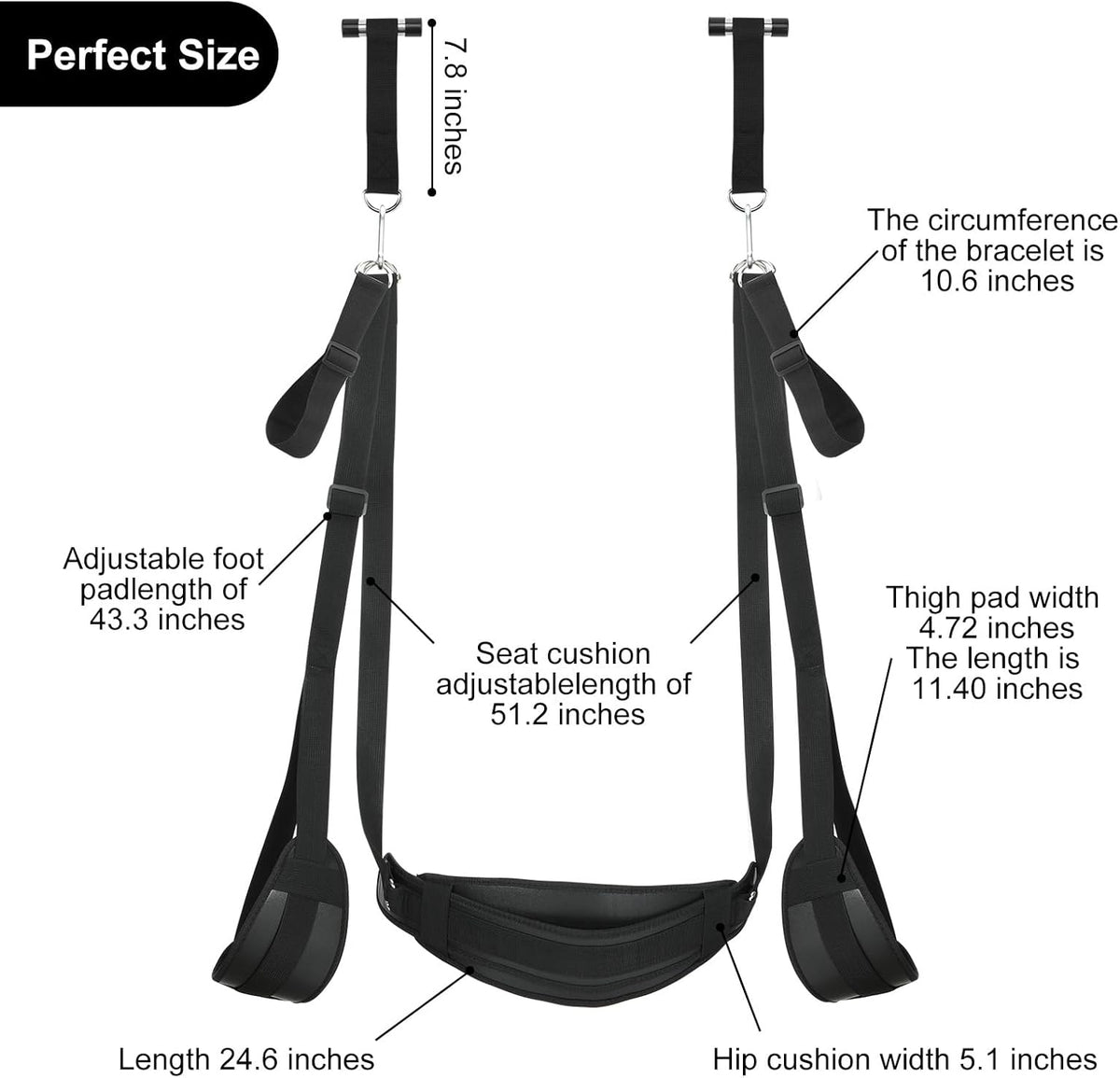 BDSM Sex Swing Bondage Slave Soft Plush Sex Slings with Adjustable Restraints for Couple