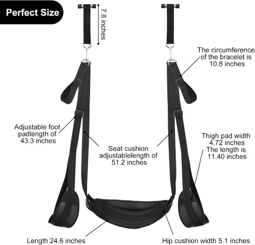 BDSM Sex Swing Bondage Slave Soft Plush Sex Slings with Adjustable Restraints for Couple