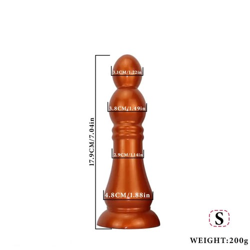 7.04in 9.84in 12.79in Chess Shape Thick Anal Plug Dildo Vaginal Masturbator