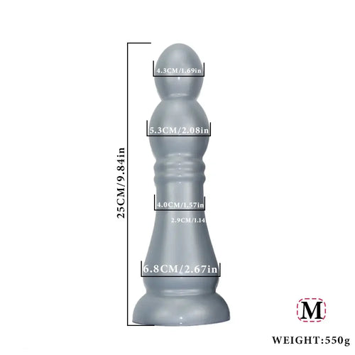 7.04in 9.84in 12.79in Chess Shape Thick Anal Plug Dildo Vaginal Masturbator