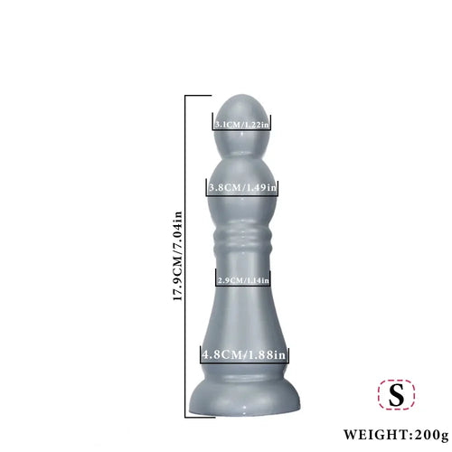 7.04in 9.84in 12.79in Chess Shape Thick Anal Plug Dildo Vaginal Masturbator