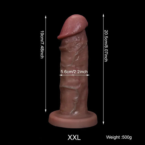 7.08in 8.07in Realistic Silicone Soft Female Big Dildo With Blue Veins