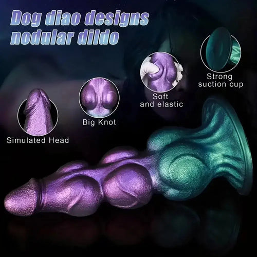 7.08in 8.26in 9.44in 11.22in Knot Silicone Fantasy Dildo Soft Anal Stimulator