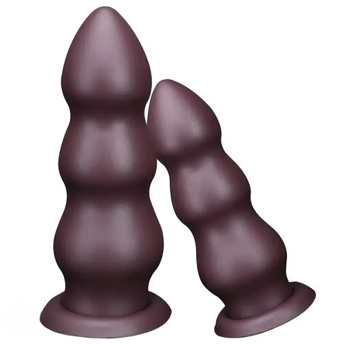 7.08in 8.46in 10.23in 12.2in Chocolate-Colored Silicone Anal Soft Smooth Dildo