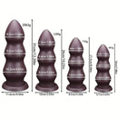 7.08in 8.46in 10.23in 12.2in Chocolate-Colored Silicone Anal Soft Smooth Dildo