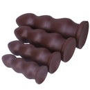 7.08in 8.46in 10.23in 12.2in Chocolate-Colored Silicone Anal Soft Smooth Dildo