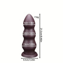 7.08in 8.46in 10.23in 12.2in Chocolate-Colored Silicone Anal Soft Smooth Dildo