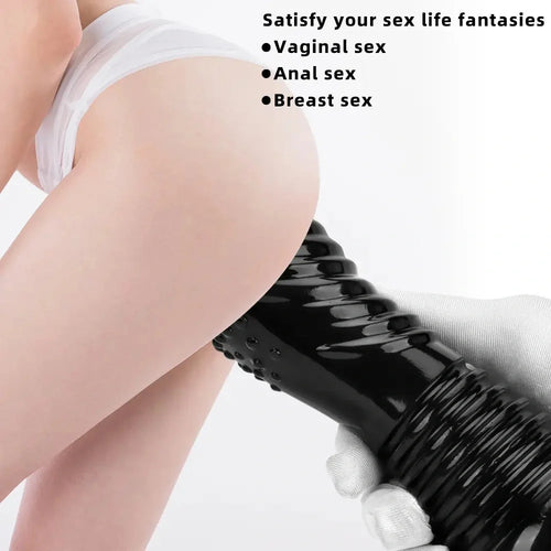 7.08in Fantasy Black Spiked Thick Dildo For Anal Vaginal Expansion