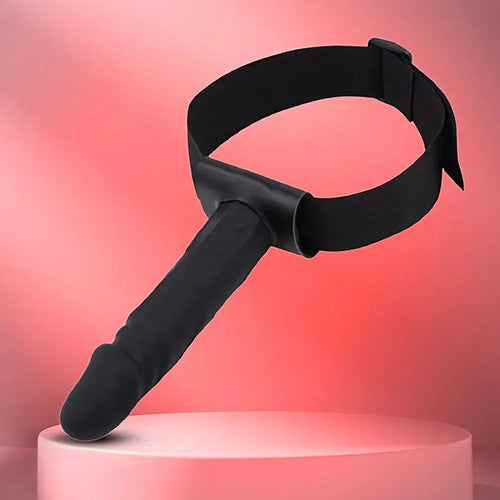 7.08in Wearable Bondage Training Mouth Face Gag Dildo For BDSM Gear