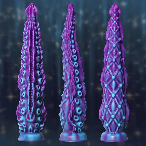 7.09in 9.06in Alien Octopus Tentacle Silicone Fantasy Reusable Dildo