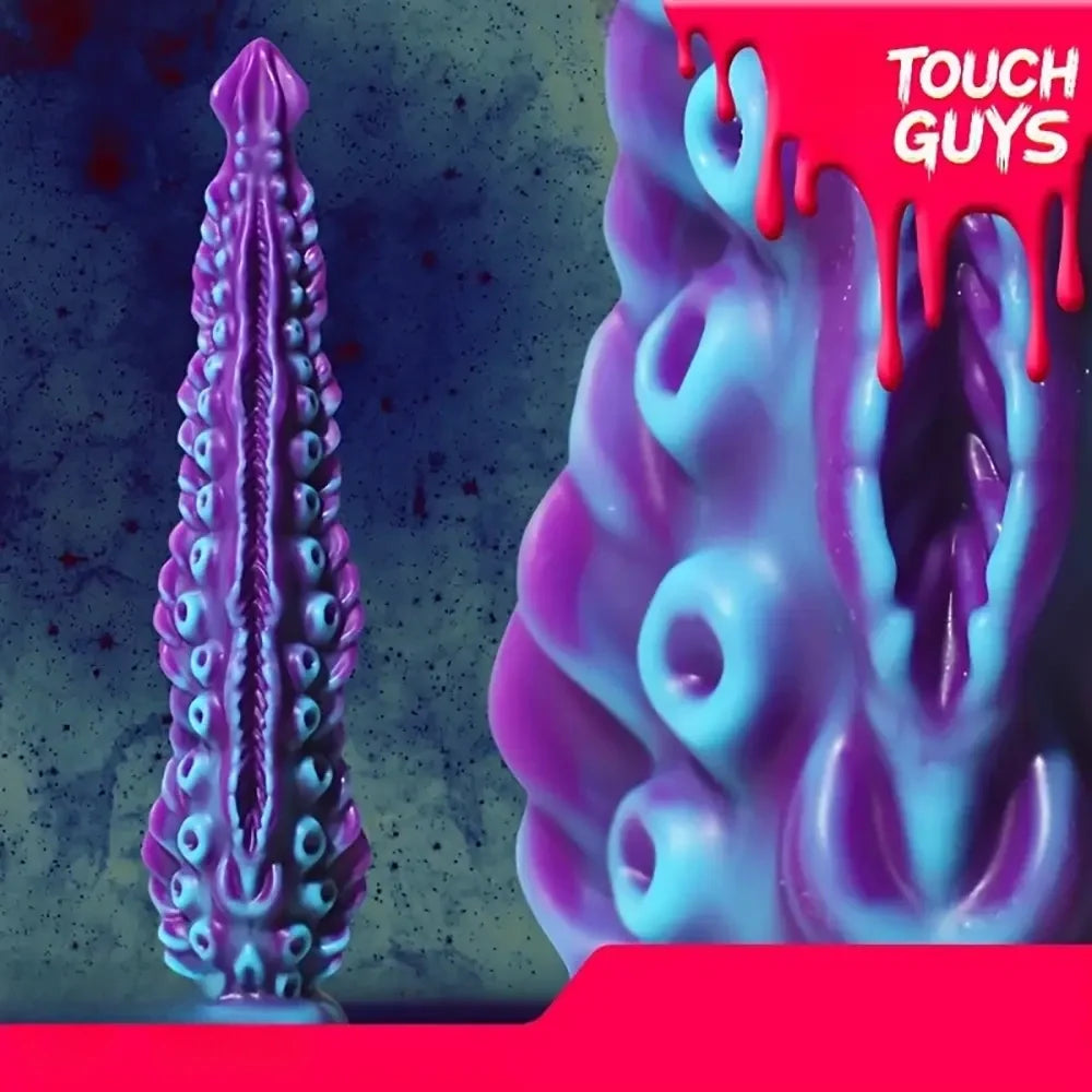 7.09in 9.06in Alien Octopus Tentacle Silicone Fantasy Reusable Dildo