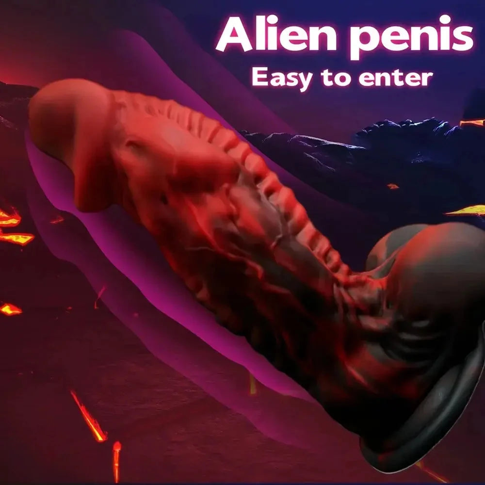 7.09in Alien Simulation Penis Liquid Silicone Dildo For Female Masturbator