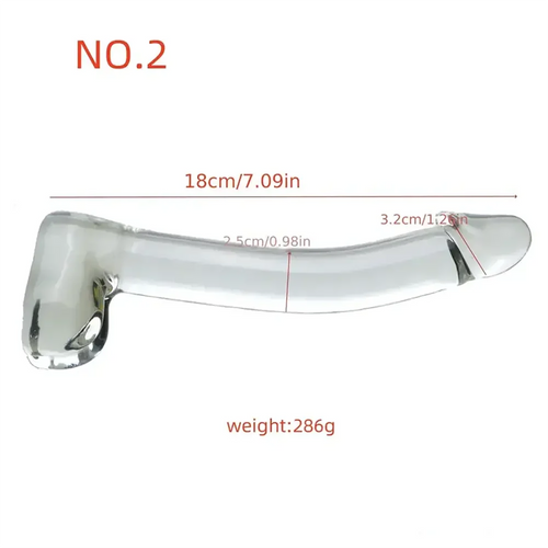 7.09in Clear Crystal Glass Cock Dildo For G-Spot Vaginal Sex Stimulation