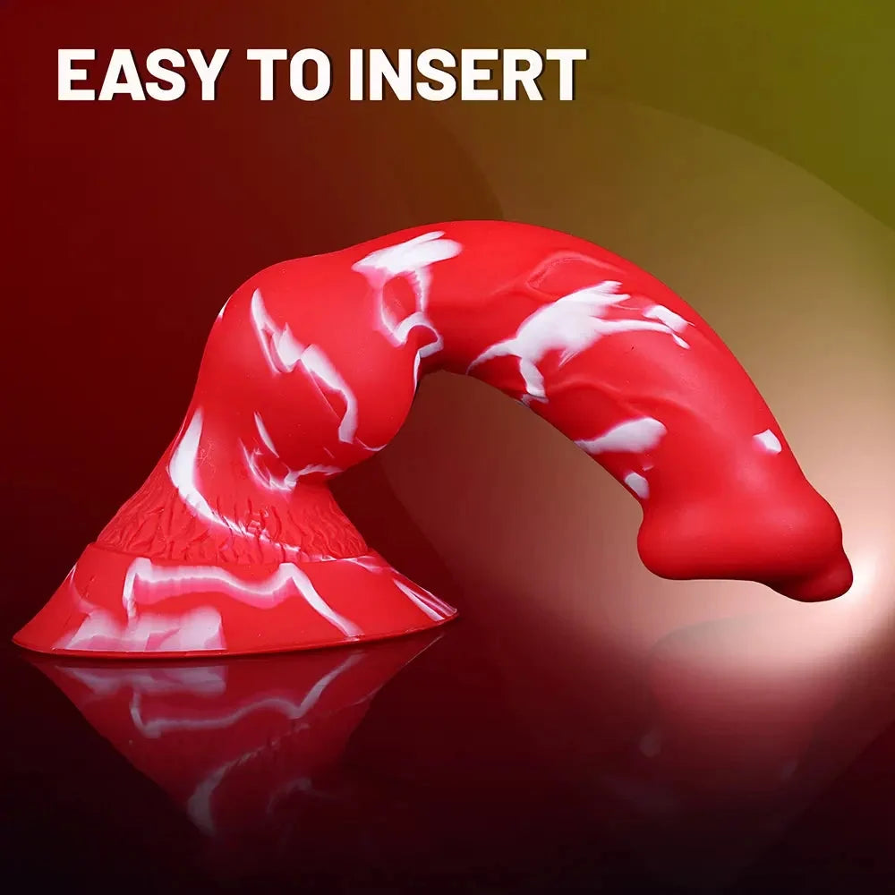 7.09in Lifelike Animal Penis Dog Knot Liquid Silicone Dildo For Couples
