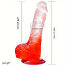 7.09in Realistic Jelly Male Dildo For G-spot Simulation With Suction Cup
