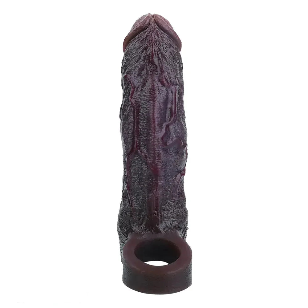 7.09in Vibrating Realistic Texture Stem Pulse Detail Couples Sex Dildo Sleeve