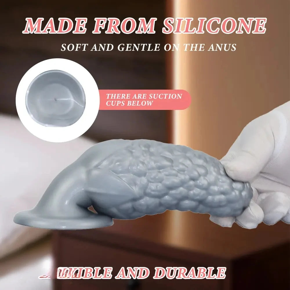 7.16in Graininess Raised Particles Reminiscent Corn Silicone Butt Plug Dildo