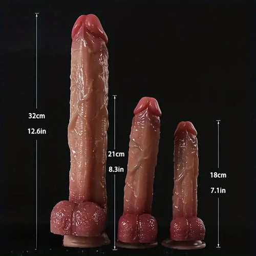 7.1in 8.5in 12.6in Big Silicone Realistic Lifelike Soft G Spot Anal Dildo