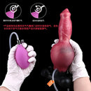 7.24in 9.21in Ejaculating Inflatable Dog Knot Silicone Soft Penis Dildo
