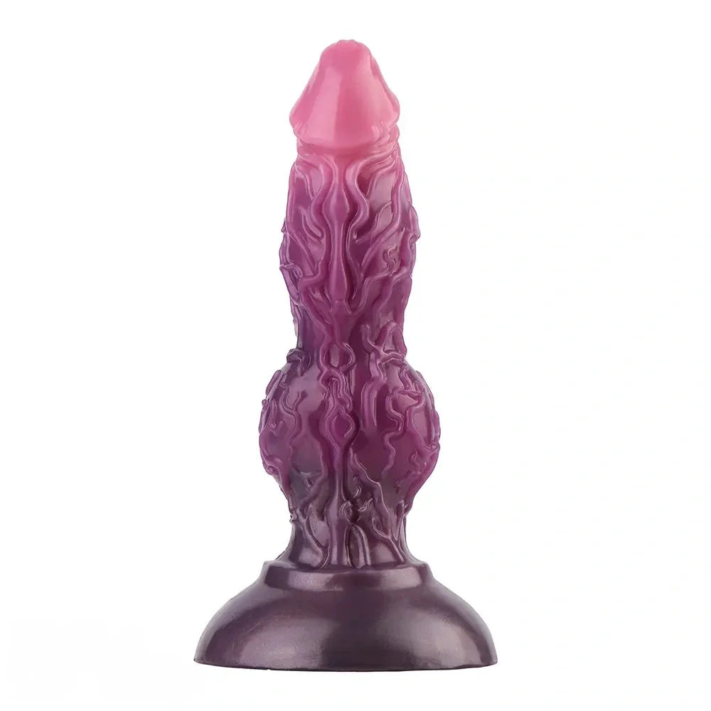 7.24in Fantasy Dog Knot Squeezing Inflatable Alien Penis Dildo For Clit