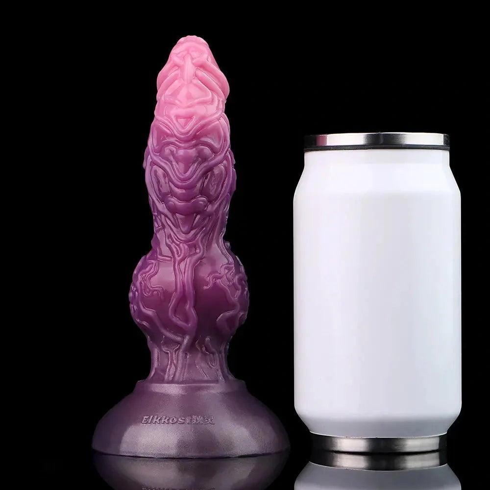 7.24in Fantasy Dog Knot Squeezing Inflatable Alien Penis Dildo For Clit