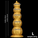 7.28in 8.66in 9.84in Golden Silicone Halloween Pumpkin Anal Alien Dildo
