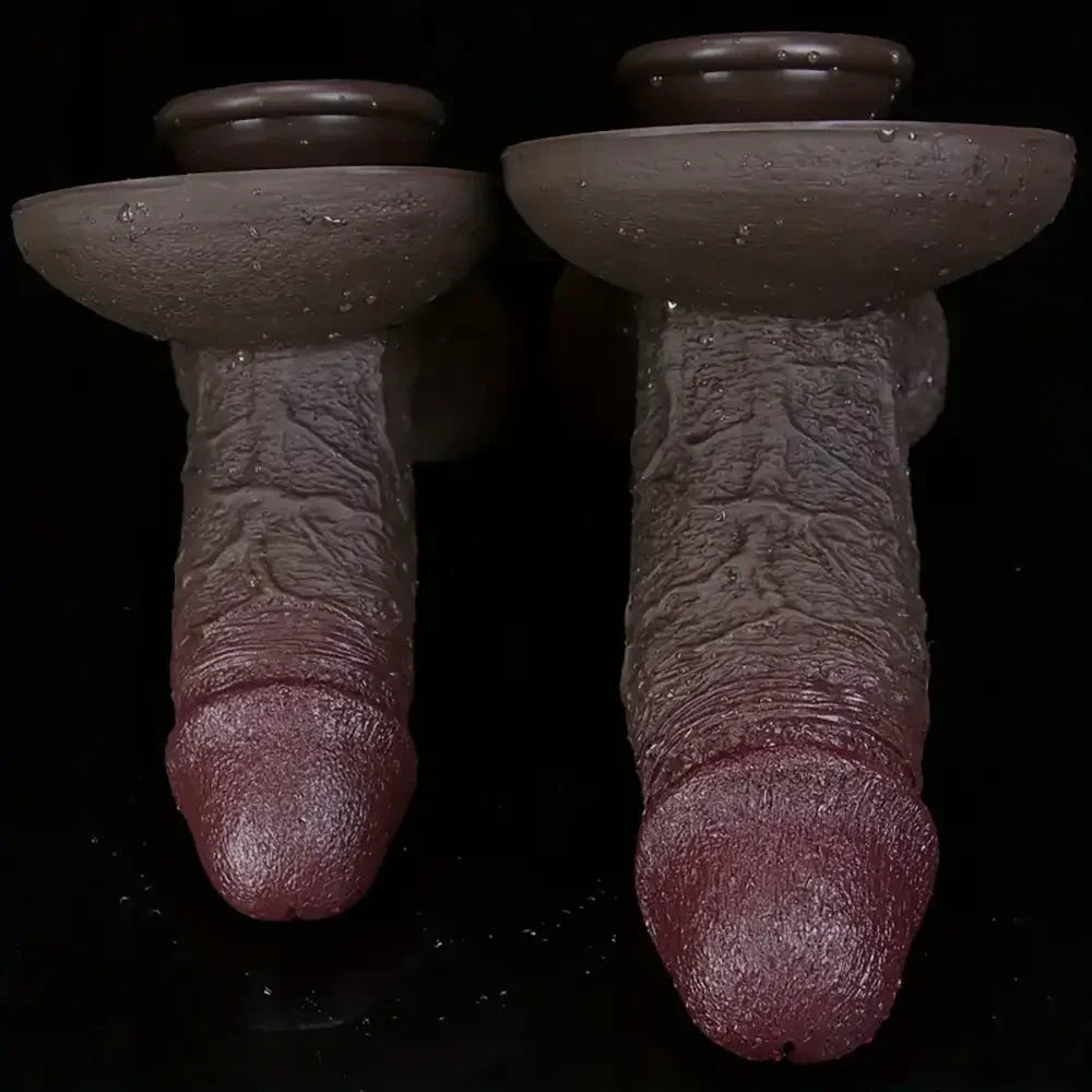 7.28in 8.85in Ebony Dildo Silicone Soft Dildo Female Adult Sex Toy