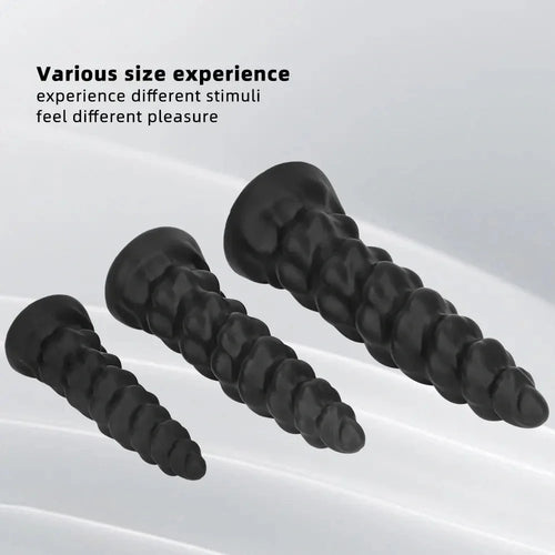 7.28in 9.44in 11.61in Black Big Fantasy Odd Silicone Soft Dildo For Women