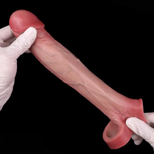 7.28in Flesh Lifelike Male Penis Sleeve Dildo For Prolong Ejaculating Time